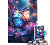 Rompecabezas de 1000 Piezas para Adultos Mariposa mágica sobre Flores Juego Imposible para un desafío Educativo Regalos de Juguete Ideas para Aprender y educar (Tamaño 38x26cm)