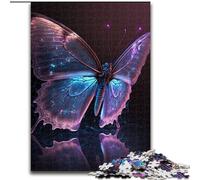 Rompecabezas de 1000 Piezas para Adultos,Mariposa Rosa y Morada,de Madera,Ideal para divertirse en Familia,Relajarse y Regalar en Vacaciones,50x75cm,para Fiestas de cumpleaños para Hombres y Mujeres