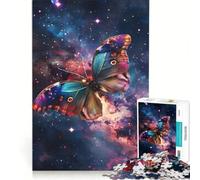 Rompecabezas de 1000 Piezas para Adultos: Mariposa Volando en el Cosmos, Juego de ingenio, desafiante para completar, fortalece el Amor Entre Parejas, 38x52cm