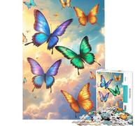 Rompecabezas de 1000 Piezas para Adultos Mariposas Coloridas en Vuelo Juguetes educativos Juegos Familiares Una Obra de Arte Un Gran Regalo para los Amantes de los Juegos (Tamaño 38x52cm)