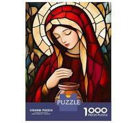 Rompecabezas De 1000 Piezas para Adultos Mary Magdalene Stained Glass Rompecabezas para Adultos Juegos Divertidos Una Obra De Arte Oferta como Regalos para Toda La Familia 70x50cm/1000pcs