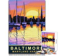 Rompecabezas de 1000 Piezas para Adultos, Maryland Harbor, Baltimore, Juguetes educativos, decoración, Ideas de Regalo, tamaño 38x52cm