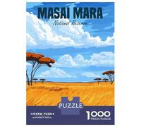 Rompecabezas De 1000 Piezas para Adultos Masai Mara National Reserve Rompecabezas para Adultos Juguetes Antiestrés para La Diversión Familiar Regalos De Cumpleaños Y Únicos 52x38cm/1000pcs