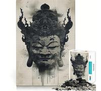 Rompecabezas de 1000 Piezas para Adultos,máscara de Buda,Manga con Efecto de Lavado de Tinta,Corte preciso,Arte Creativo,Juego de ingenio,Juego de Ocio,Divertido,Regalo de cumpleaños (38x26cm)