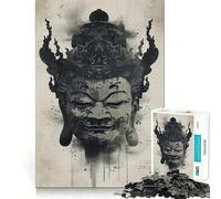 Rompecabezas de 1000 Piezas para Adultos,máscara de Buda,Manga con Efecto de Lavado de Tinta,Corte preciso,Arte,Juego Creativo para ejercitar la Mente,Juego de Ocio,Divertido,Regalo de cumpleaños