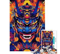 Rompecabezas de 1000 Piezas para Adultos máscara Oni Arte Digital japonés Juego Familiar desafío difícil Regalos para Amigos y Familiares (tamaño 38x52cm)