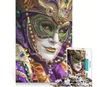 Rompecabezas de 1000 Piezas para Adultos Máscara Veneciana en Primer Plano Juego de ingenio antiestrés Cada Pieza es única 38x52cm