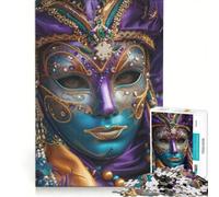 Rompecabezas de 1000 Piezas para Adultos Máscara Veneciana ornamentada de Carnaval en Primer Plano Juegos educativos Divertidos y con Humor Regalo de cumpleaños 50x75cm