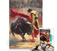 Rompecabezas de 1000 Piezas para Adultos Matador y Corrida de toros Juguetes para armar para divertirse en Familia para Fortalecer el Amor Entre Parejas 50x75cm