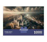 Rompecabezas De 1000 Piezas para Adultos Medieval Castle in England Rompecabezas para Adultos Juegos Relajantes El Montaje De Patrones 38x26cm/1000pcs