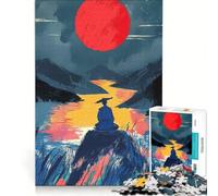 Rompecabezas de 1000 Piezas para Adultos Meditaciones samurái Juegos educativos Divertidos y con Humor Regalo de cumpleaños obsequios 38x26cm