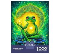 Rompecabezas De 1000 Piezas para Adultos Meditating Frog with Cosmic Mandala Rompecabezas para Adultos Juegos De Relajación Desafío Difícil Regalo De Cumpleaños, Regalos, 38x26cm/1000pcs