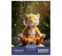 Rompecabezas De 1000 Piezas para Adultos Meditating Tiger Cub Rompecabezas Juegos Familiares Difícil Difícil Cumpleaños Y Navidad 52x38cm/1000pcs