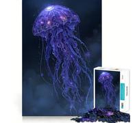 Rompecabezas de 1000 Piezas para Adultos Medusa Celestial Arte Digital Decoración Clean Fit Juguete para ejercitar el Cerebro Tiempo de Juego Acogedor Diversión de cumpleaños (38x52cm)