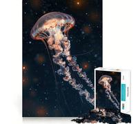 Rompecabezas de 1000 Piezas para Adultos Medusa Celestial Bordes Limpios Juego Creativo para el Cerebro Juego Lento Divertido Regalo Navideño Relajante (38x26cm)
