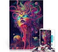 Rompecabezas de 1000 Piezas para Adultos Medusa cósmica Ayuda al Cerebro a ejercitar Juguetes adictivos para Cultivar la Paciencia. Apto para Parejas 38x26cm