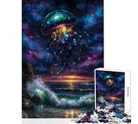 Rompecabezas de 1000 Piezas para Adultos Medusas celestiales sobre el océano Rompecabezas de 1000 Piezas para Juegos relajantes Regalos de Amigo Invisible Ideal para Parejas (38x26cm)