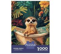 Rompecabezas De 1000 Piezas para Adultos Meerkat in A Bathtub Rompecabezas para Adultos Juguetes DIY Regalos para Mujeres Regalos para Amigos Y Familiares 38x26cm/1000pcs
