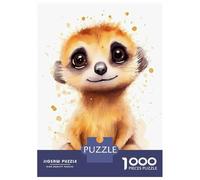 Rompecabezas De 1000 Piezas para Adultos Meerkat Watercolors Rompecabezas De Juguete Decoración De Pared Una Obra De Arte Cumpleaños Y Navidad 38x26cm/1000pcs