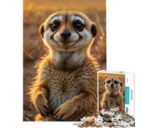 Rompecabezas de 1000 Piezas para Adultos Merkat Close Up Smile Impossible Game para Juegos educativos Juguete de desafío Regalo Divertido para Mejorar la Memoria (tamaño 50x75cm)
