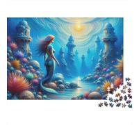 Rompecabezas De 1000 Piezas para Adultos Mermaid Fantasy Underwater Scene Rompecabezas Juegos Relajantes Mejora La Memoria Oferta como Regalo para Toda La Familia 38x26cm/1000pcs