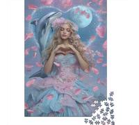 Rompecabezas De 1000 Piezas para Adultos Mermaid Fantasy with Dolphin Rompecabezas Práctico Juego Decoración del Hogar Cumpleaños Y Navidad 70x50cm/1000pcs
