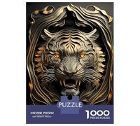 Rompecabezas De 1000 Piezas para Adultos Metal Tiger Golden Deco Rompecabezas para Adultos Juegos Familiares Pero Regalos Divertidos Y Humorísticos para Amigos Y Familiares 38x26cm/1000pcs