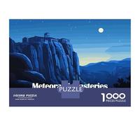 Rompecabezas De 1000 Piezas para Adultos Meteora Monasteries Greece Night Landscape Rompecabezas para Adultos Juegos Divertidos Regalo De Cumpleaños Diversión En Casa Actividades, 38x26cm/1000pcs