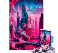 Rompecabezas de 1000 Piezas para Adultos Metrópolis galáctica neón Diversión en casa Ideal para Pasar el rato Durante Las Vacaciones Juego de ingenio Apto para Mayores de 14 años (38x26cm)