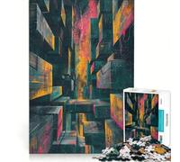 Rompecabezas de 1000 Piezas para Adultos Metrópolis Neón Juegos educativos análisis y lógica Juego de desafío único 38x52cm