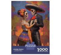 Rompecabezas De 1000 Piezas para Adultos Mexican Day of The Dead Dance Rompecabezas Juego De Ingenio Una Obra De Arte Cumpleaños Y Navidad 38x26cm/1000pcs