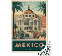 Rompecabezas De 1000 Piezas para Adultos Mexico City Travel Poster Rompecabezas para Adultos Juegos Familiares Una Obra De Arte Ayuda A Ejercitar El Cerebro 38x26cm/1000pcs