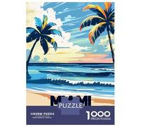 Rompecabezas De 1000 Piezas para Adultos Miami Beach Travel Rompecabezas para Adultos Juegos Relajantes Desafío Difícil Reducción del Estrés Regalos 70x50cm/1000pcs