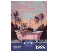 Rompecabezas De 1000 Piezas para Adultos Miami Tiger Having Bath Rompecabezas Antiestrés Juguetes Difíciles Cumpleaños Y Navidad 70x50cm/1000pcs