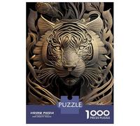 Rompecabezas De 1000 Piezas para Adultos Mighty Golden Tiger Rompecabezas Juego De Ingenio Carrera De Velocidad De Manos Interacción Entre Padres E Hijos 38x26cm/1000pcs