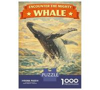 Rompecabezas De 1000 Piezas para Adultos Mighty Whale Jumping out of Water Vintage Rompecabezas para Adultos Juegos Relajantes Difícil Difícil Cumpleaños Y Navidad 70x50cm/1000pcs
