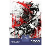 Rompecabezas De 1000 Piezas para Adultos Military Soldier Black Red Rompecabezas Juego Familiar para La Diversión Familiar Oferta como Regalo para Toda La Familia 38x26cm/1000pcs
