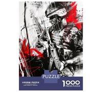 Rompecabezas De 1000 Piezas para Adultos Military Soldier Red Rompecabezas para Adultos Juego Familiar Vacaciones En Casa Matar El Tiempo Difícil Y Desafiante 52x38cm/1000pcs