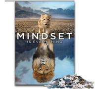 Rompecabezas de 1000 Piezas para Adultos Mindset Is Everything Lion, Rompecabezas de 1000 Piezas, Ideal para divertirse en Familia Fiestas y cumpleaños (tamaño 26x38cm)