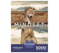 Rompecabezas De 1000 Piezas para Adultos Mindset Is Everything Wolf Rompecabezas para Adultos Juego Familiar Vacaciones En Casa Matar El Tiempo Desafiante De Completar 52x38cm/1000pcs