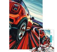 Rompecabezas de 1000 Piezas para Adultos Mini Cooper Rojo a Toda Velocidad Juguete Intelectual Juego Familiar patrón de Montaje Excelentes Regalos y Juguetes (tamaño 50x75cm)
