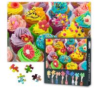 Rompecabezas de 1000 piezas para adultos - Mini rompecabezas de bufé para cupcakes, pequeños detalles de postres para adultos, 1000 piezas, desafío intrincado de panadería, 27.5 x 19.7 pulgadas