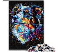 Rompecabezas de 1000 Piezas para Adultos, Miniatura de Perro Pastor Americano, de Madera, Educativo, Intelectual, descompresor, Divertido, Juego Familiar, 1000 Piezas(50x75cm)