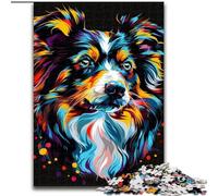Rompecabezas de 1000 Piezas para Adultos, Miniatura de Perro Pastor Americano, de Madera, Ideal para Oficina, Dormitorio y Sala de Estar 1000 Piezas(50x75cm)