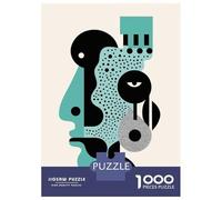 Rompecabezas De 1000 Piezas Para Adultos Minimalist Abstract Face - Modern Geometric Art Rompecabezas Para Adultos Juegos De Relajación Regalo De Cumpleaños Interacción Entre Padres E Hijos 70x50cm/10