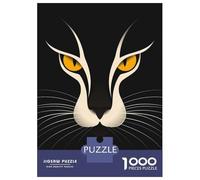 Rompecabezas De 1000 Piezas Para Adultos Minimalist Cat Vector Portrait with Golden Eyes Rompecabezas Para Adultos Juegos Familiares Regalos De Corte De Precisión Para Amigos Y Familiares 70x50cm/1000