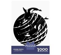 Rompecabezas De 1000 Piezas para Adultos Minimalist Killer Whale Rompecabezas para Adultos Juegos De Relajación Regalo De Cumpleaños Interacción Entre Padres E Hijos 38x26cm/1000pcs