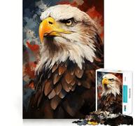 Rompecabezas de 1000 Piezas para Adultos Mirada de águila Calva,Ajuste, Arte,desafío Mental,diversión,Tiempo de Descanso,Juego,Regalo de cumpleaños para la Mente (38x52cm)