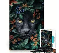 Rompecabezas de 1000 Piezas para Adultos Mirada de Las Panteras Negras,Juego de Ajuste Perfecto,Regalo para ejercitar la Mente,Momento de Juego Relajante,diversión de cumpleaños 50x75cm