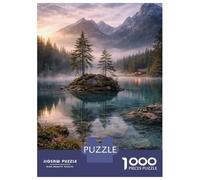 Rompecabezas De 1000 Piezas para Adultos Misty Mountain Lake Sunrise Rompecabezas para Adolescentes Juego De Ingenio Desafío Difícil Juego Desafiante Regalos 70x50cm/1000pcs